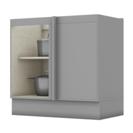 Balcão Canto Reto 1 Porta sem Tampo Americana Cinza - Móveis Henn  Balcão Canto Reto 1 Porta sem Tampo Americana Cinza - Móveis Henn