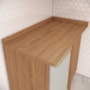 Balcão Canto Reto Requinte 1 Porta Nature/Areia com Tampo MDP - Móveis Henn