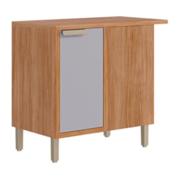 Balcão de Cozinha Canto Reto Eloíse Estela 92x52cm Cinamomo/Platina com Tampo MDF - MGM Balcão de Cozinha Canto Reto Eloíse Estela 92x52cm Cinamomo/Platina com Tampo MDF - MGM