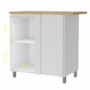Balcão de Cozinha Canto Reto Rainha 92x52cm 1 Porta Branco/Nature - Nesher