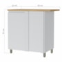 Balcão de Cozinha Canto Reto Rainha 92x52cm 1 Porta Branco/Nature - Nesher