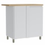Balcão de Cozinha Canto Reto Rainha 92x52cm 1 Porta Branco/Nature - Nesher