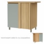 Balcão de Cozinha Canto Reto Rainha 92x52cm 1 Porta Nature/Verde - Nesher