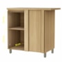 Balcão de Cozinha Canto Reto Rainha 92x52cm 1 Porta Nature/Verde - Nesher
