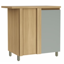 Balcão de Cozinha Canto Reto Rainha 92x52cm 1 Porta Nature/Verde - Nesher