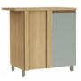 Balcão de Cozinha Canto Reto Rainha 92x52cm 1 Porta Nature/Verde - Nesher