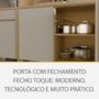 Balcão de Cozinha Condessa 120cm 2 Portas Carvalho/Greige com Tampo MDF - Nesher