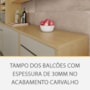 Balcão de Cozinha Condessa 120cm 2 Portas Carvalho/Greige com Tampo MDF - Nesher