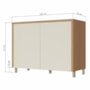 Balcão de Cozinha Condessa 120cm 2 Portas Carvalho/Greige com Tampo MDF - Nesher