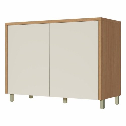 Balcão de Cozinha Condessa 120cm 2 Portas Carvalho/Greige com Tampo MDF - Nesher