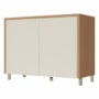 Balcão de Cozinha Condessa 120cm 2 Portas Carvalho/Greige com Tampo MDF - Nesher