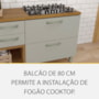 Balcão de Cozinha Cooktop Princesa 80cm 1 Porta e 1 Gaveta Freijó/Off White - Nesher