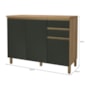 Balcão de Cozinha Dinamarca 120cm 3 Portas e 2 Gavetas Castani/Chumbo com Tampo MDP - Indékes