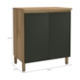 Balcão de Cozinha Dinamarca 80cm 2 Portas Castani/Chumbo com Tampo MDP - Indékes 