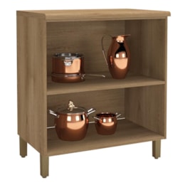 Balcão de Cozinha Dinamarca 80cm 2 Portas Castani com Tampo MDP - Indékes