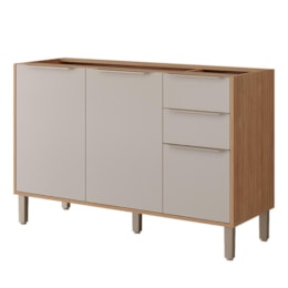 Balcão de Cozinha Divina Esplêndida 120cm Freijó/Off White sem Tampo - MGM Balcão de Cozinha Divina Esplêndida 120cm Freijó/Off White sem Tampo - MGM
