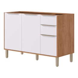 Balcão de Cozinha Divina Esplêndida Brilhante Celeste Áurea 120cm Cinamomo/Branco sem Tampo - MGM Balcão de Cozinha Divina Esplêndida Brilhante Celeste Áurea 120cm Cinamomo/Branco sem Tampo - MGM