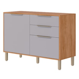 Balcão de Cozinha Divina Esplêndida Brilhante Celeste Áurea 120cm Cinamomo/Platina com Tampo MDF - MGM Balcão de Cozinha Divina Esplêndida Brilhante Celeste Áurea 120cm Cinamomo/Platina com Tampo MDF - MGM