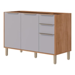 Balcão de Cozinha Divina Esplêndida Brilhante Celeste Áurea 120cm Cinamomo/Platina sem Tampo - MGM Balcão de Cozinha Divina Esplêndida Brilhante Celeste Áurea 120cm Cinamomo/Platina sem Tampo - MGM