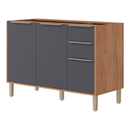 Balcão de Cozinha Divina Esplêndida Brilhante Celeste Áurea 120cm Cinamomo/Titânio sem Tampo - MGM Balcão de Cozinha Divina Esplêndida Brilhante Celeste Áurea 120cm Cinamomo/Titânio sem Tampo - MGM