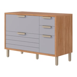 Balcão de Cozinha Eloíse 120cm 1 Porta e 4 Gavetas Cinamomo/Platina com Tampo MDF - MGM Balcão de Cozinha Eloíse 120cm 1 Porta e 4 Gavetas Cinamomo/Platina com Tampo MDF - MGM