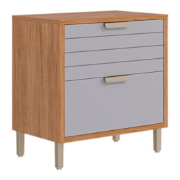 Balcão de Cozinha Eloíse 80cm 1 Porta e 1 Gaveta Cinamomo/Platina com Tampo MDF - MGM Balcão de Cozinha Eloíse 80cm 1 Porta e 1 Gaveta Cinamomo/Platina com Tampo MDF - MGM