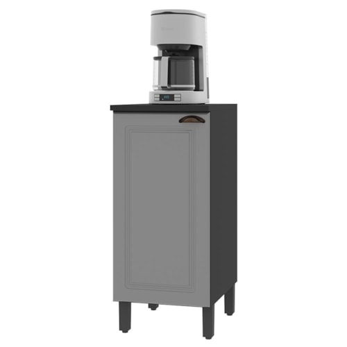 Balcão de Cozinha Firenze 40cm 1 Porta Chumbo/Titânio com Tampo MDF - Indékes
