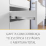 Balcão de Cozinha Marquesa 120cm 1 Porta e 3 Gavetas Branco/Nature com Tampo MDF - Nesher