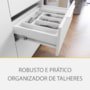 Balcão de Cozinha Marquesa 120cm 1 Porta e 3 Gavetas Branco/Nature com Tampo MDF - Nesher