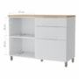 Balcão de Cozinha Marquesa 120cm 1 Porta e 3 Gavetas Branco/Nature com Tampo MDF - Nesher
