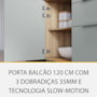 Balcão de Cozinha Marquesa 120cm 1 Porta e 3 Gavetas Nature/Verde com Tampo MDF - Nesher