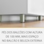 Balcão de Cozinha Marquesa 80cm para Forno com 1 Gaveta e Caixa Organizadora Branco/Nature - Nesher 