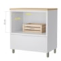 Balcão de Cozinha Marquesa 80cm para Forno com 1 Gaveta e Caixa Organizadora Branco/Nature - Nesher 