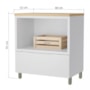 Balcão de Cozinha Marquesa 80cm para Forno com 1 Gaveta e Caixa Organizadora Branco/Nature - Nesher 