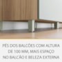 Balcão de Cozinha Marquesa 80cm para Forno com 1 Gaveta e Caixa Organizadora Nature/Verde- Nesher