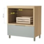 Balcão de Cozinha Marquesa 80cm para Forno com 1 Gaveta e Caixa Organizadora Nature/Verde- Nesher