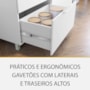 Balcão de Cozinha Marquesa Cooktop 80cm 1 Porta Basculante e 1 Gaveta Branco/Nature com Tampo MDF - Nesher
