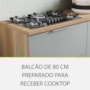 Balcão de Cozinha Marquesa Cooktop 80cm 1 Porta Basculante e 1 Gaveta Nature/Verde com Tampo MDF - Nesher