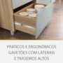 Balcão de Cozinha Marquesa Cooktop 80cm 1 Porta Basculante e 1 Gaveta Nature/Verde com Tampo MDF - Nesher