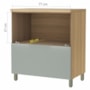 Balcão de Cozinha Marquesa Cooktop 80cm 1 Porta Basculante e 1 Gaveta Nature/Verde com Tampo MDF - Nesher