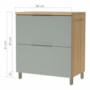 Balcão de Cozinha Marquesa Cooktop 80cm 1 Porta Basculante e 1 Gaveta Nature/Verde com Tampo MDF - Nesher