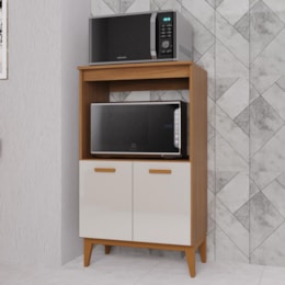 Balcão de Cozinha para Eletrodomésticos Faro 65cm 2 Portas Freijó/Off White - Indékes