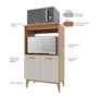 Balcão de Cozinha para Eletrodomésticos Faro 65cm 2 Portas Freijó/Off White - Indékes
