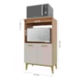 Balcão de Cozinha para Eletrodomésticos Faro 65cm 2 Portas Freijó/Off White - Indékes