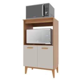 Balcão de Cozinha para Eletrodomésticos Faro 65cm 2 Portas Freijó/Off White - Indékes