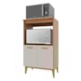 Balcão de Cozinha para Eletrodomésticos Faro 65cm 2 Portas Freijó/Off White - Indékes