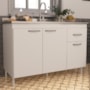 Balcão de Cozinha Pop 120cm 3 Portas e 1 Gaveta Branco sem Tampo - Indékes
