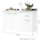 Balcão de Cozinha Pop 120cm 3 Portas e 1 Gaveta Branco sem Tampo - Indékes