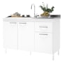 Balcão de Cozinha Pop 120cm 3 Portas e 1 Gaveta Branco sem Tampo - Indékes