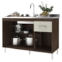 Balcão de Cozinha Pop 120cm 3 Portas e 1 Gaveta Noce/Off White sem Tampo - Indékes